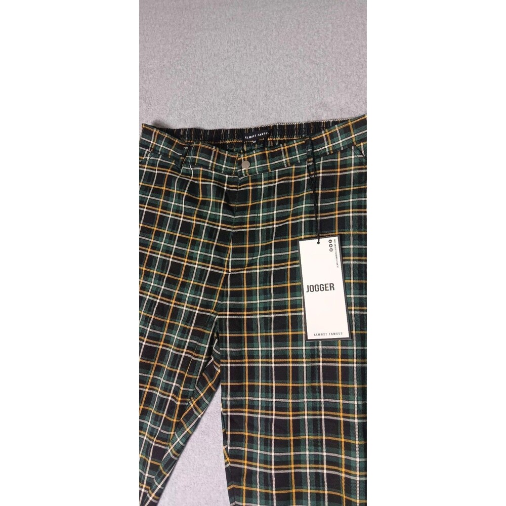 NWT! Almost Famous Plaid Jogger Pants Womens XXL Eclipse Green Skater Streetwear - Picture 9 of 15